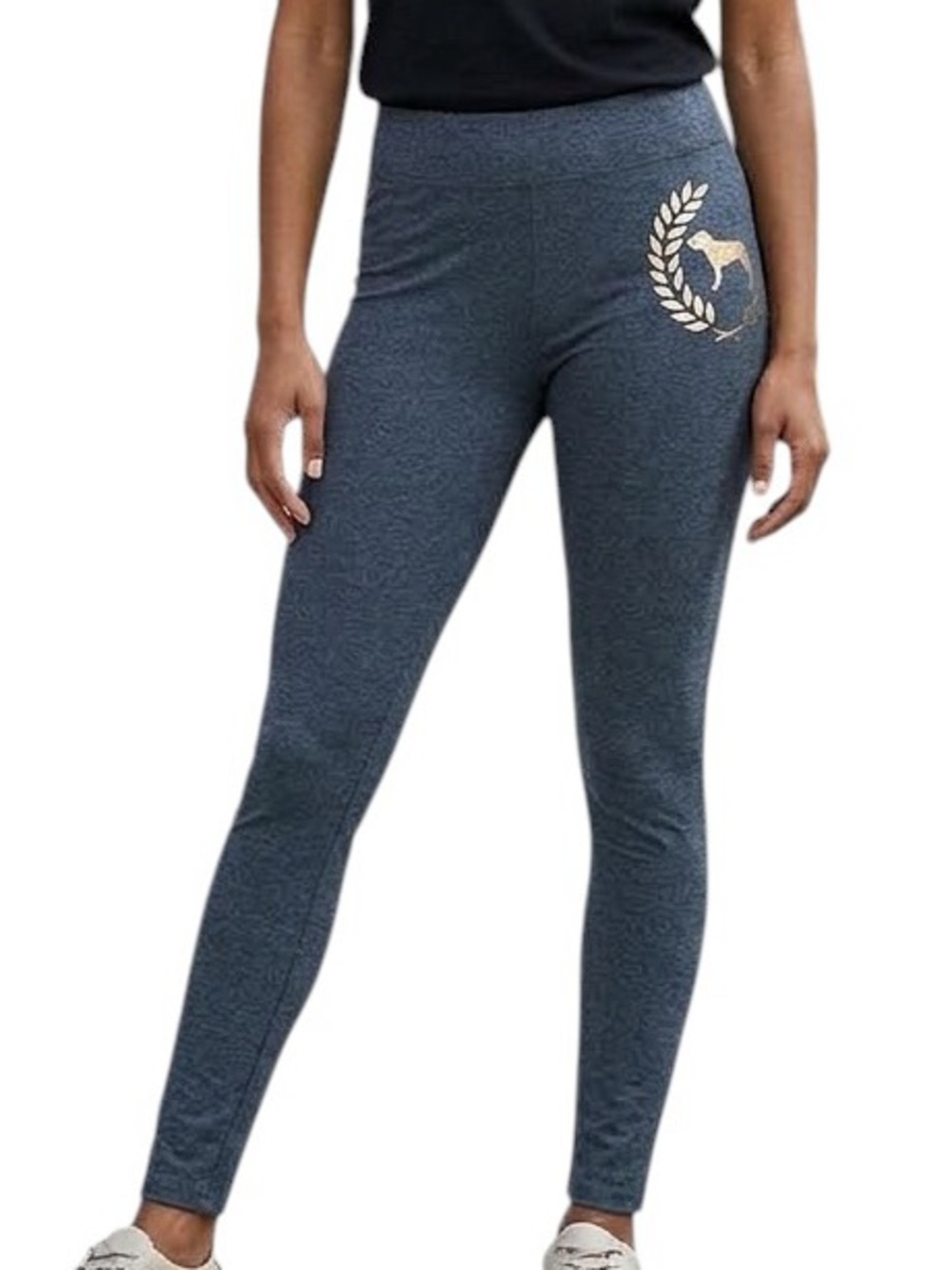PINK VICTORIAS SECRET Grey Campus Leggings Gold Dog Logo S
